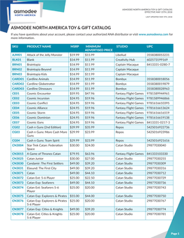 Asmodee North America Toy & Gift Catalog