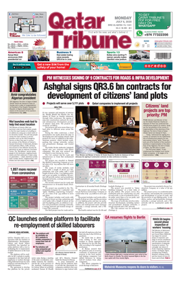 Ashghal Signs QR3.6 Bn Contracts for Development of Citizens' Land Plots