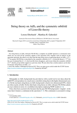 String Theory on Ads3 and the Symmetric Orbifold of Liouville Theory