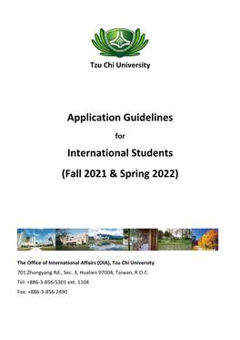 Application Guidelines International Students (Fall 2021 & Spring 2022)