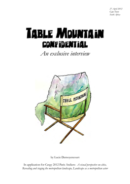 Table Mountain Confidential an Exclusive Interview