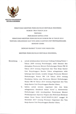 Menteri Perhubungan Republik Indonesia