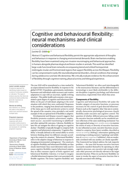 Cognitive and Behavioural Flexibility: Neural Mechanisms and Clinical Considerations