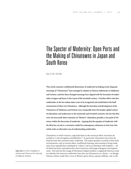 Open Ports and the Making of Chinatowns in Japan and South Korea