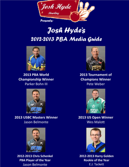 Josh Hyde's PBA Guide 12-13.Pub