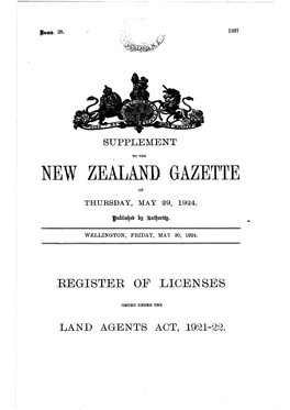 NEW ZEALAND GAZETTE of THURSDAY, MAY 29, 1G24