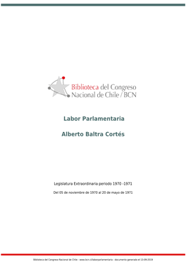 Labor Parlamentaria Alberto Baltra Cortés