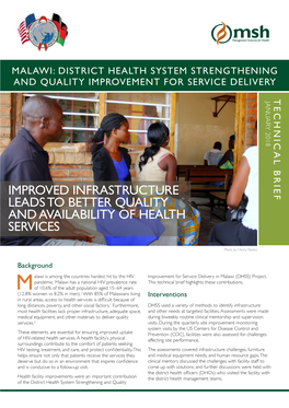 Improved Infrastructure Leads to Better Quality and Availability of Health Services