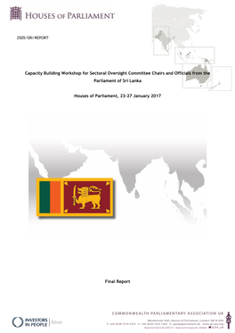 Capacity Building Workshop for Sectoral Oversight Committee Chairs and Officials from the Parliament of Sri Lanka