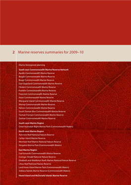 Marine Reserves Summaries for 2009–10