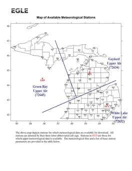 Meteorological Station Map and Table