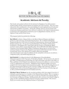 Academic Advisors & Faculty