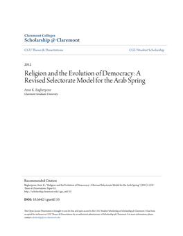 Religion and the Evolution of Democracy: a Revised Selectorate Model for the Arab Spring Amir K