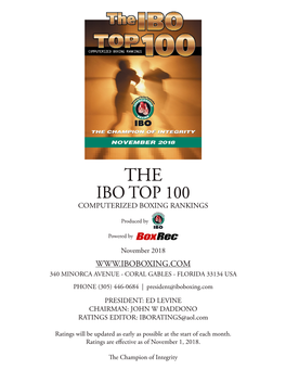 Ibo Top 100 Computerized Boxing Rankings