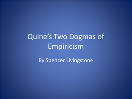 Quine's Two Dogmas of Empiricism