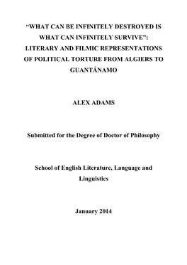 Literary and Filmic Representations of Political Torture from Algiers to Guantánamo