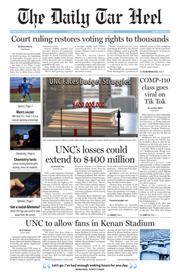 UNC's Losses Could Extend to $400 Million