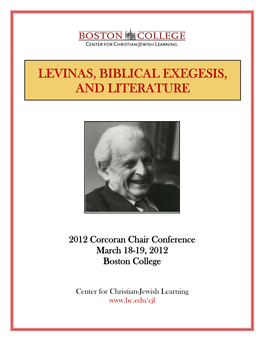 Levinas, Biblical Exegesis, and Literature