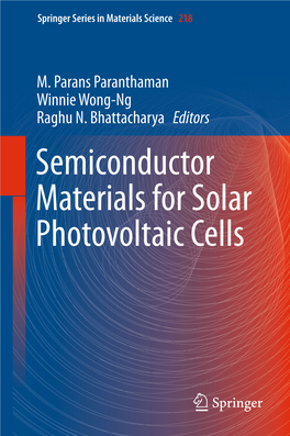 Semiconductor Materials for Solar Photovoltaic Cells Springer Series in Materials Science