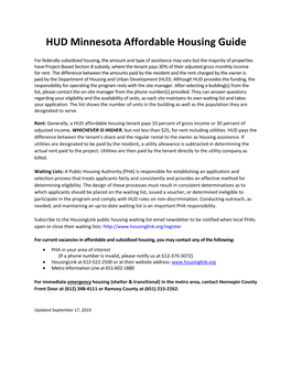 HUD Minnesota Affordable Housing Guide