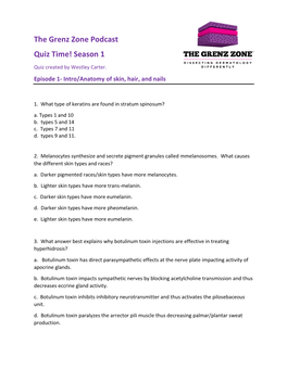 The Grenz Zone Season 1 Quiz (Pdf)