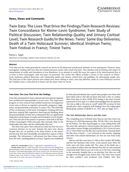 Twin Concordance for Kleine-Levin Syndrome