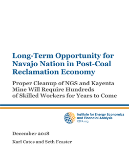 Opportunity for Navajo Nation in Post-Coal Reclamation Economy