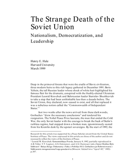 12 Strange Death of the Soviet Union