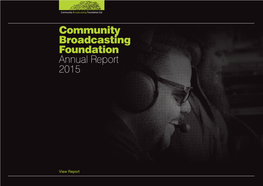 Community Broadcasting Foundation Annual Report 2015