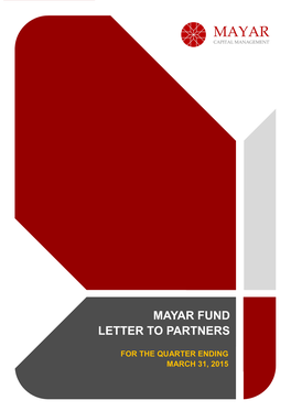 Mayar Fund Letter to Partners