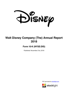 Walt Disney Company (The) Annual Report 2018