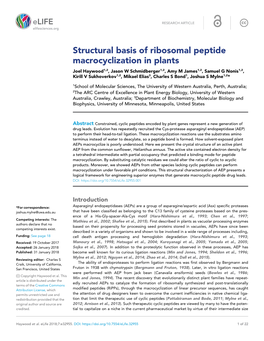 Structural Basis of Ribosomal Peptide Macrocyclization in Plants