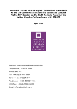 Northern Ireland Human Rights Commission Submission to the UN