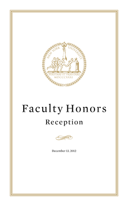 Faculty Honors Reception