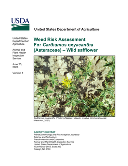 Weed Risk Assessment for Carthamus Oxyacantha (Asteraceae