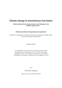 Climate Change in Mountainous River Basins