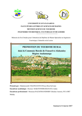 La Commune Rurale De Fenoarivo Ou CRF Septembre 2016 Heure : Date : Cochez La Case Qui Correspond À Votre Réponse