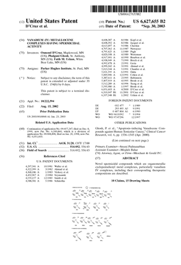 (12) United States Patent (10) Patent No.: US 6,627,655 B2 D'cruz Et Al