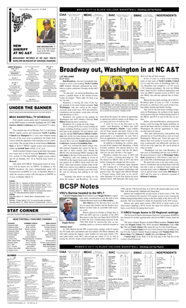 Broadway Out, Washington in at NC A&T