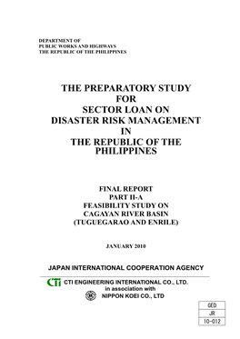 The Preparatory Study for Sector Loan on Disaster Risk Management in the Republic of the Philippines