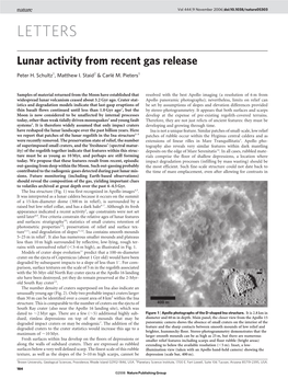 Lunar Activity from Recent Gas Release