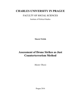 CHARLES UNIVERSITY in PRAGUE Assessment of Drone Strikes As