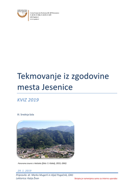 Aljaž Pogačnik, Tekmovanje Iz Zgodovine Mesta Jesenice, KVIZ 2019, III. Srednja Šola, Gornjesavski Muzej