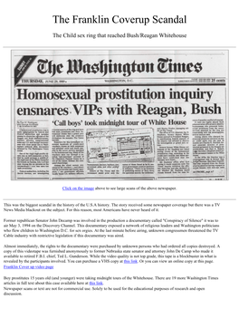 The Franklin Coverup Scandal the Child Sex Ring That Reached Bush