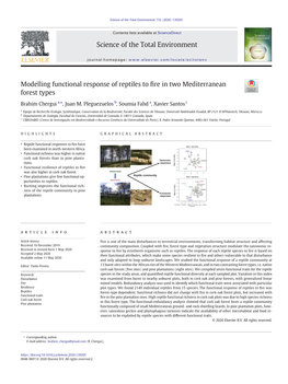 Modelling Functional Response of Reptiles to Fire in Two Mediterranean