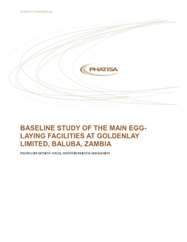 Baseline Study of the Main Egg- Laying Facilities at Goldenlay Limited, Baluba, Zambia