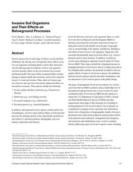 Invasive Soil Organisms and Their Effects on Belowground Processes