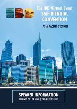 Speaker Information IBD Convention 2021