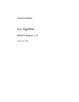 Lie Algebras