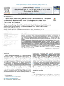 Thoracic Endometriosis Syndrome: Comparison Between Catamenial